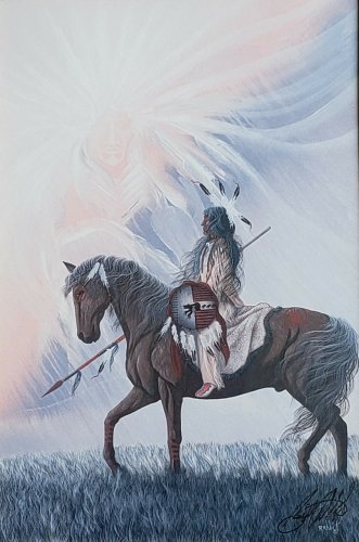 Hand Signed BILL RABBIT - Before the Storm - Framed Art Poster Print 14 by 11