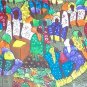 Rare Signed B. MASCARY Haitian Art "Women In The Marketplace" Acrylic Painting H