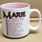 Vintage MARIE Name meaning Caring Coffee Mug Papel Marci G. White & Burgundy Vintage MARIE Name meaning Caring Coffee Mug Papel Marci G. White & Burgundy