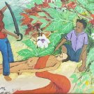 2000 Rare Original LAFORTUNE FELIX Naif Folk Art Vodou Haitian Oil Painting