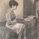 Signed 1967 Raphael Soyer "Portrait of Joan” 7/100 Limited Ed. Lithograph Print Signed 1967 Raphael Soyer "Portrait of Joan” 7/100 Limited Ed. Lithograph Print