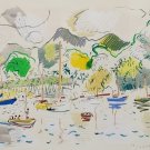 Original & framed Rod Prouse Scenic landscape acrylic painting on paper