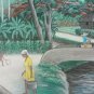 Signed 2002 Guy F. Joachim Haitian Countryside Landscape Art Painting Haiti