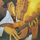 El Guitarrista by Justin Bua - The Guitar Jazz Player  New York City Black Art