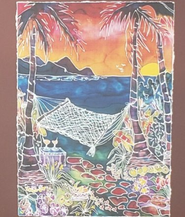 HAND SIGNED Linda Pirri &acirc;��MAI TAI TIME&acirc;�� Hawaii Tropical Framed Lithograph Print