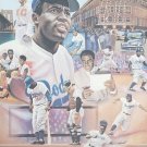 Rare 1977 Signed Jackie Robinson Brooklyn Dodgers Artist Proof Baseball Print