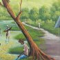 Rare Original Rony Millien Tranquillity in the Countryside Haitian Art Painting