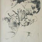 Signed Mother & Child 94/150 Vintage Lithograph Print Israeli Artist Moshe Gat