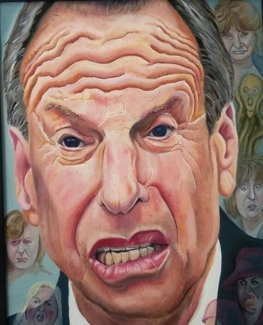 Haunting Filner - David Wiemers Original Art Painting San Diego Mayor Bob Filner