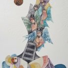 Signed Ebgi Ltd. Ed 95/150 - Jacob's Dream Of A Ladder - Embossed Lithograph Art Signed Ebgi Ltd. Ed 95/150 - Jacob's Dream Of A Ladder - Embossed Lithograph Art