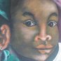 Original & Signed Two Women Portrait Haitian Art Naif Native Haiti Painting