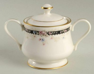 (1) Gorham Fine China NOCTURNE Sugar Bowl w/ Lid Gold Trim Multicolor Flowers