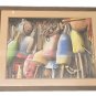 1985 Signed M. Tanas Colorful Buoy Bouie Large Watercolor Art Painting