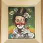 Signed Rufino CEBAL Ceballos Vintage Clown Painting Emmett Kelly - E.K - Paris