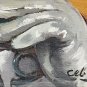 Signed Rufino CEBAL Ceballos Vintage Clown Painting Emmett Kelly - E.K - Paris