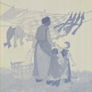Vintage & Signed Vera Kirk 257/500 - Monday's Wash - Amish Batik Painting Print Vintage & Signed Vera Kirk 257/500 - Monday's Wash - Amish Batik Painting Print