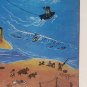 Signed Gilberto Grimaldi Mexican Beach Puerta Vallarta Mexico Naif Art Poster