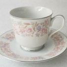 (1) Corsica by Carlton Japan Floral Porcelain TEA CUP & SAUCER SET Platinum Trim (1) Corsica by Carlton Japan Floral Porcelain TEA CUP & SAUCER SET Platinum Trim