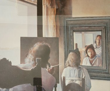 Vintage Salvador Dali - Gala view from behind - Poster Museum Exhibition SPAIN