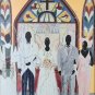 Vintage & Signed Harold Rigaud ''The Wedding''  Lithograph on Canvas Haitian Art