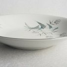 (4) Royal Heiden RHE3 Coupe Soup Bowls Aqua & Gray Flowers Bavaria Germany China