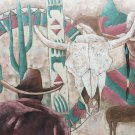Rare Original Signed R. Atkins Southwestern Pueblo Indian Textured Art Painting