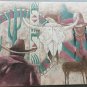 Rare Original Signed R. Atkins Southwestern Pueblo Indian Textured Art Painting