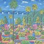Signed L.Y. Alaby Haitian Countryside Landscape Painting Original Naif Art Haiti