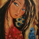 Signed Eliane Harvey "Gabriela" Modieliane Series Art Painting Brazilian Artist Signed Eliane Harvey "Gabriela" Modieliane Series Art Painting Brazilian Artist