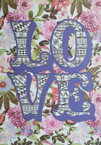 Love Letters Flowers Purple Blossoms Girl Wall Decor Pink Floral Art on Canvas