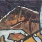 1961 SIGNED RJ BARONE "ARABIC MUSICIAN" ORIGINAL CUBISM ABSTRACT CANVAS PAINTING