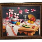 Signed Samuel Machuca TROPICAL FRUITS STILL LIFE Art Painting Dominican Republic