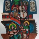 Signed  Limited Edition Amram Ebgi "THE 5 MUSICIANS" Colored & Embossed Foil 558