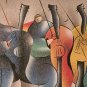 Signed DAVID SCHLUSS CHORUS Cello Music Art Painting on canvas Israel Judaica
