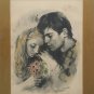 EXTREMELY RARE SANDU LIBERMAN YOUNG LOVERS WATERCOLOR LITHOGRAPHIC ART PRINT