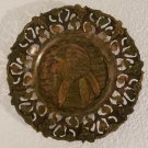 Vintage Egyptian Tutankhaten Tutankhamun Pharaoh Copper Brass Decorative Plate