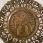 Vintage Egyptian Tutankhaten Tutankhamun Pharaoh Copper Brass Decorative Plate