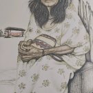 1997 Rare CHICHO RUIZ Indigenous Woman Cultural Painting Wagru Guajira Colombia