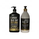 2PC set of African Black Soap Body Lotion & Deep Body Facial Cleansing Argan Oil