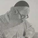 1994 Max Jacob Schacknow THE SCRIBE Jewish Rabbi Judaica Original Canvas Drawing