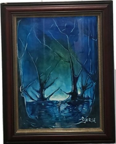 Original 2005 Serge Jean Coconut Grove Art Festival Painting Miami, FL Artist