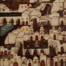 Vintage 1985 Original Arequipa, Peru Village Town Scene Leather Canvas Art Vintage 1985 Original Arequipa, Peru Village Town Scene Leather Canvas Art