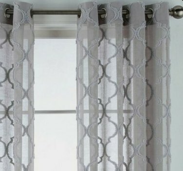 (1) JCPENNEY JCP HOME - Zuri - GRAY Sheer Grommet Curtain Panel 50 x 84 7313753