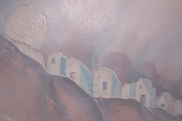 WOW!! LOOK SIGNED MYUNG MARIO JUNG PUEBLO INDIAN VILLAGE ART PAINTING