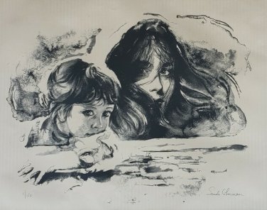 Sandu Lieberman - Mother & Daughter - Signed 1/150 Judaica Lithograph Art Print
