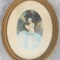 Rare 1900's Hand Signed A. Ferat 21/400 Woman Art Deco Oval lithograph France