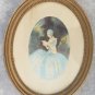 Rare 1900's Hand Signed A. Ferat 21/400 Woman Art Deco Oval lithograph France