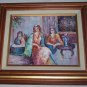 Signed K. Barnes "Untitled" Three Women at Leisure Original Oil Painting on Canv