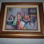 Signed K. Barnes "Untitled" Three Women at Leisure Original Oil Painting on Canv