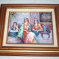 Signed K. Barnes "Untitled" Three Women at Leisure Original Oil Painting on Canv